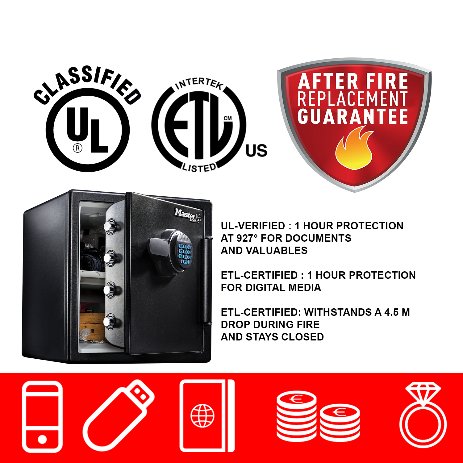 Master Lock Safe LFW123FTC Extragroßer Sicherheitssafe mit digitaler Kombination