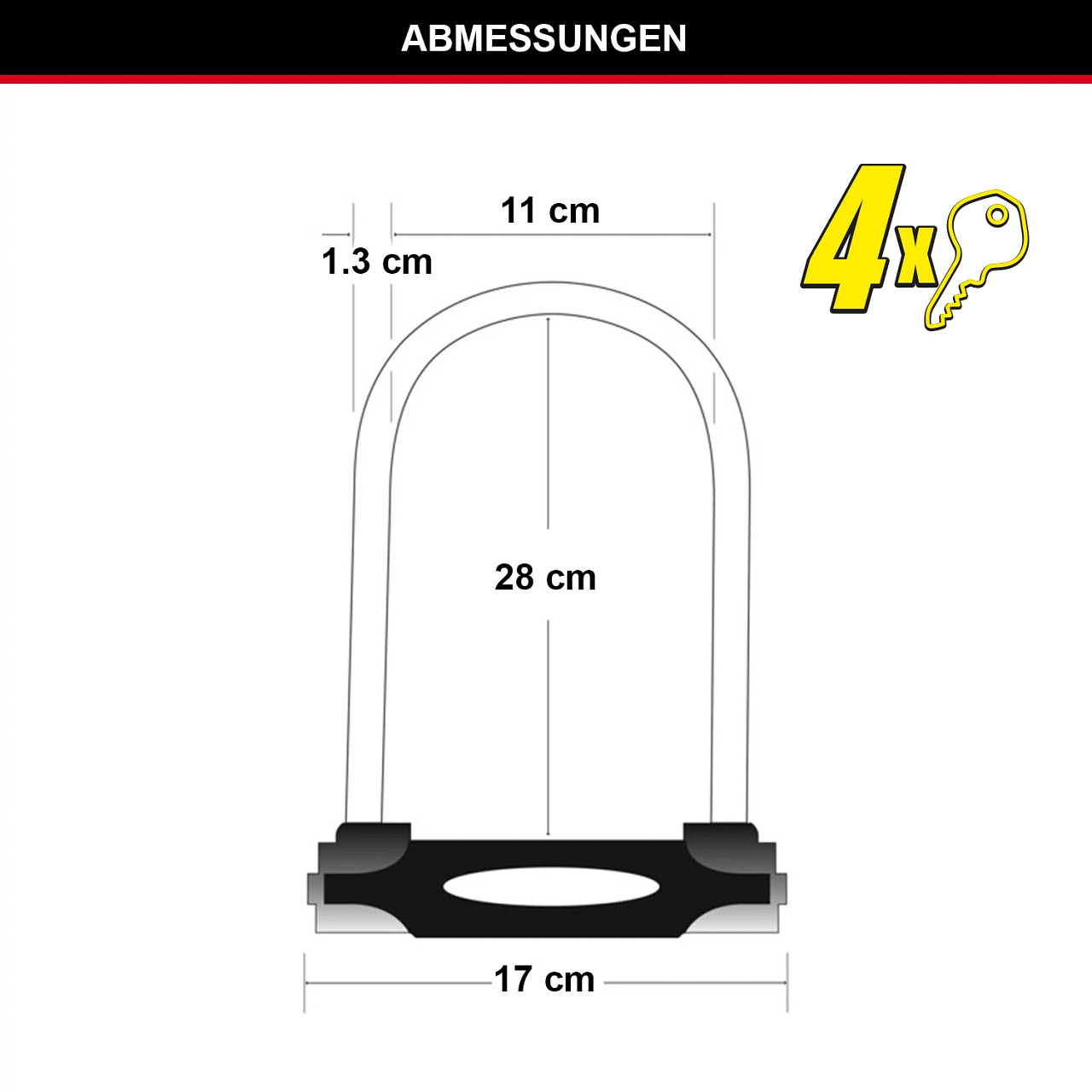 Master Lock 8195EURDPROLW Bügelschloss aus gehärtetem Stahl