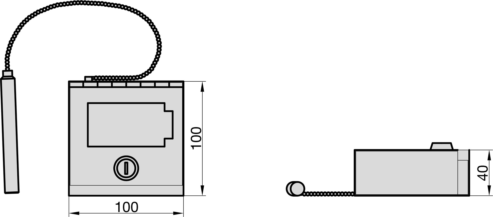 Notschlüsselkasten, mit Glasscheibe, rot, mit Einschlagstift