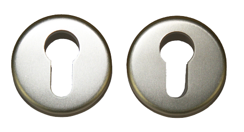 Aluminium-Rundrosetten, PZ-Rosettenpaar, Aluminium F2 Neusilber