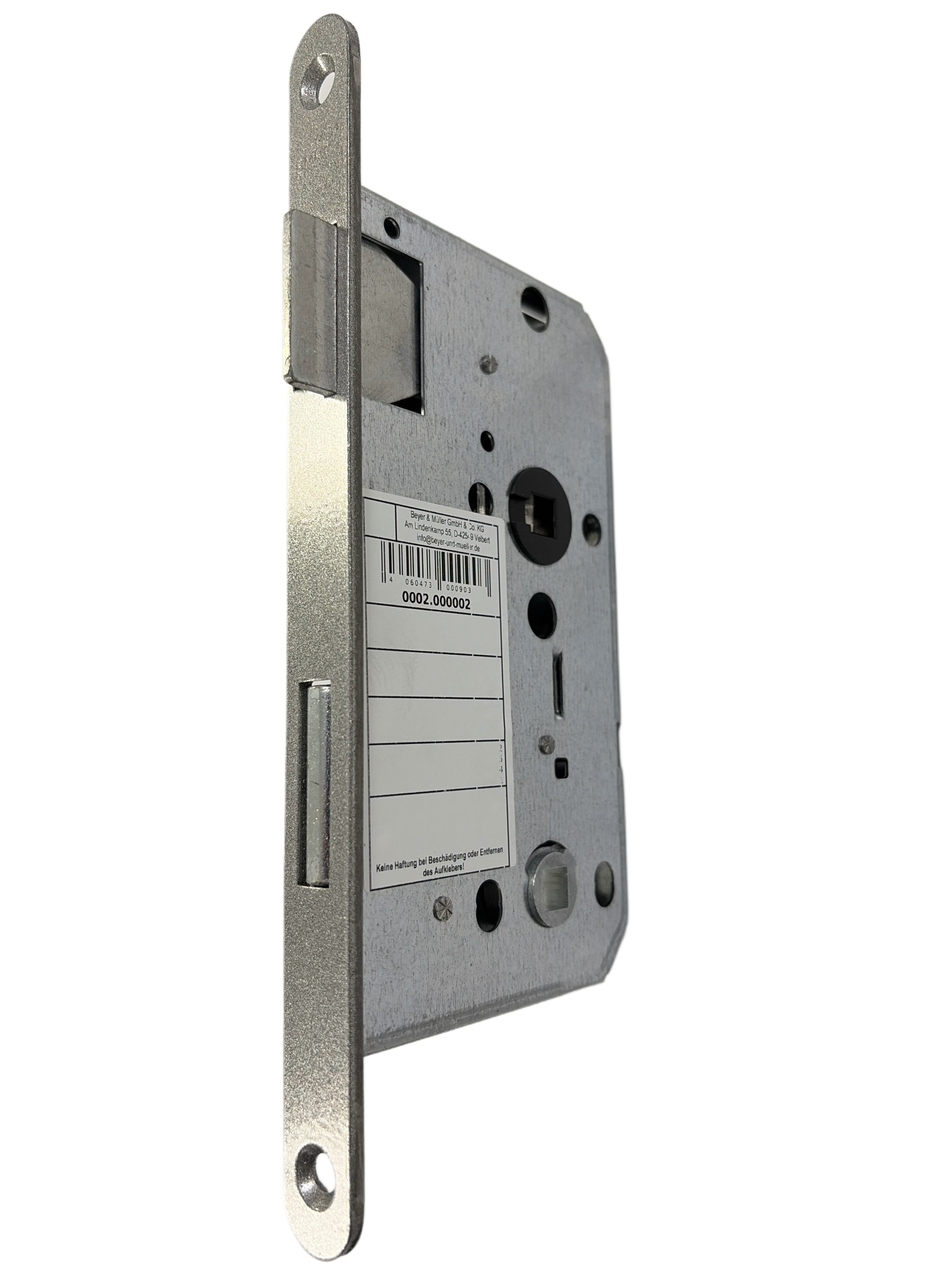 Zimmertür-Einsteckschloss BMH Nr. 2, BAD/WC, 55/8+8/78 mm, 18x220 mm TGL Stulp, Anschlag rechts