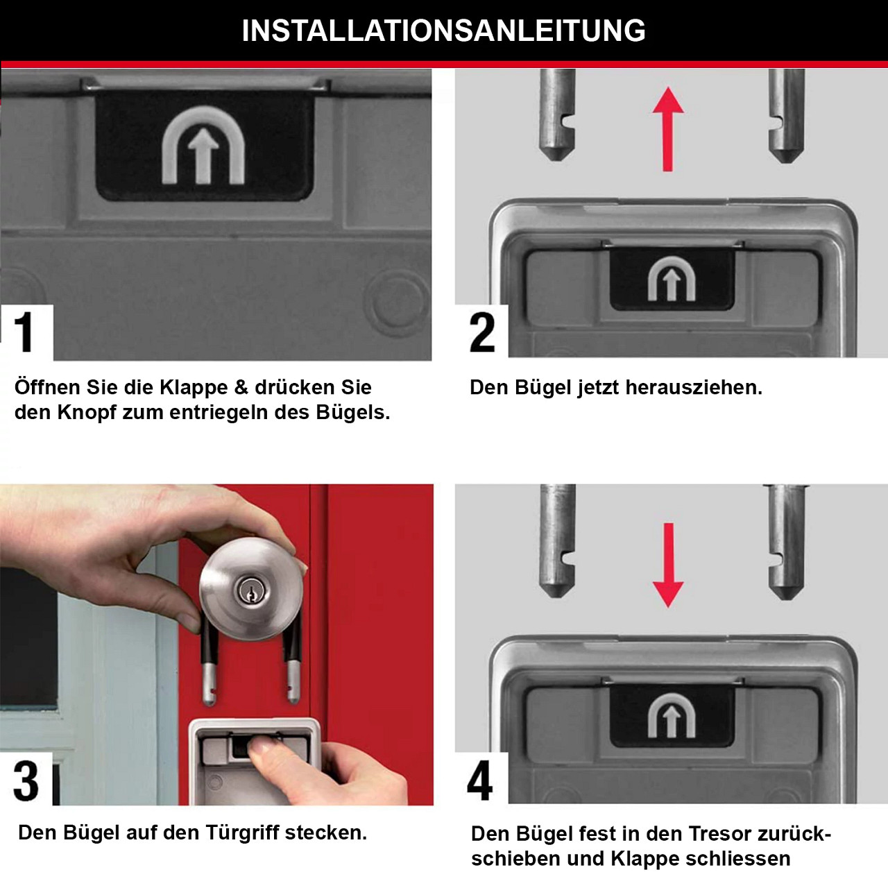 Master Lock Schlüsselkasten 5424EURD mit beleuchteten Zahlenrädern und Bügel