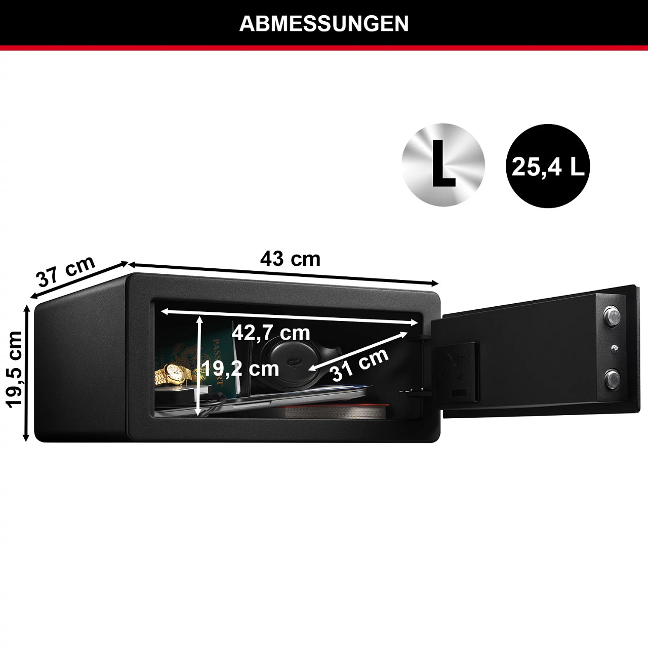 Master Lock Biometrischer Sicherheitstresor LX110BEURHRO