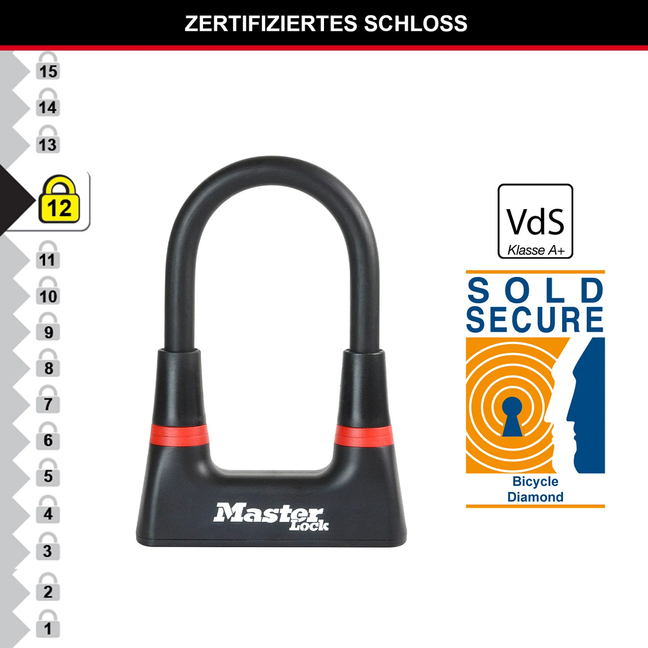 Master Lock 8278EURDPRO Bügelschloss aus gehärtetem Stahl