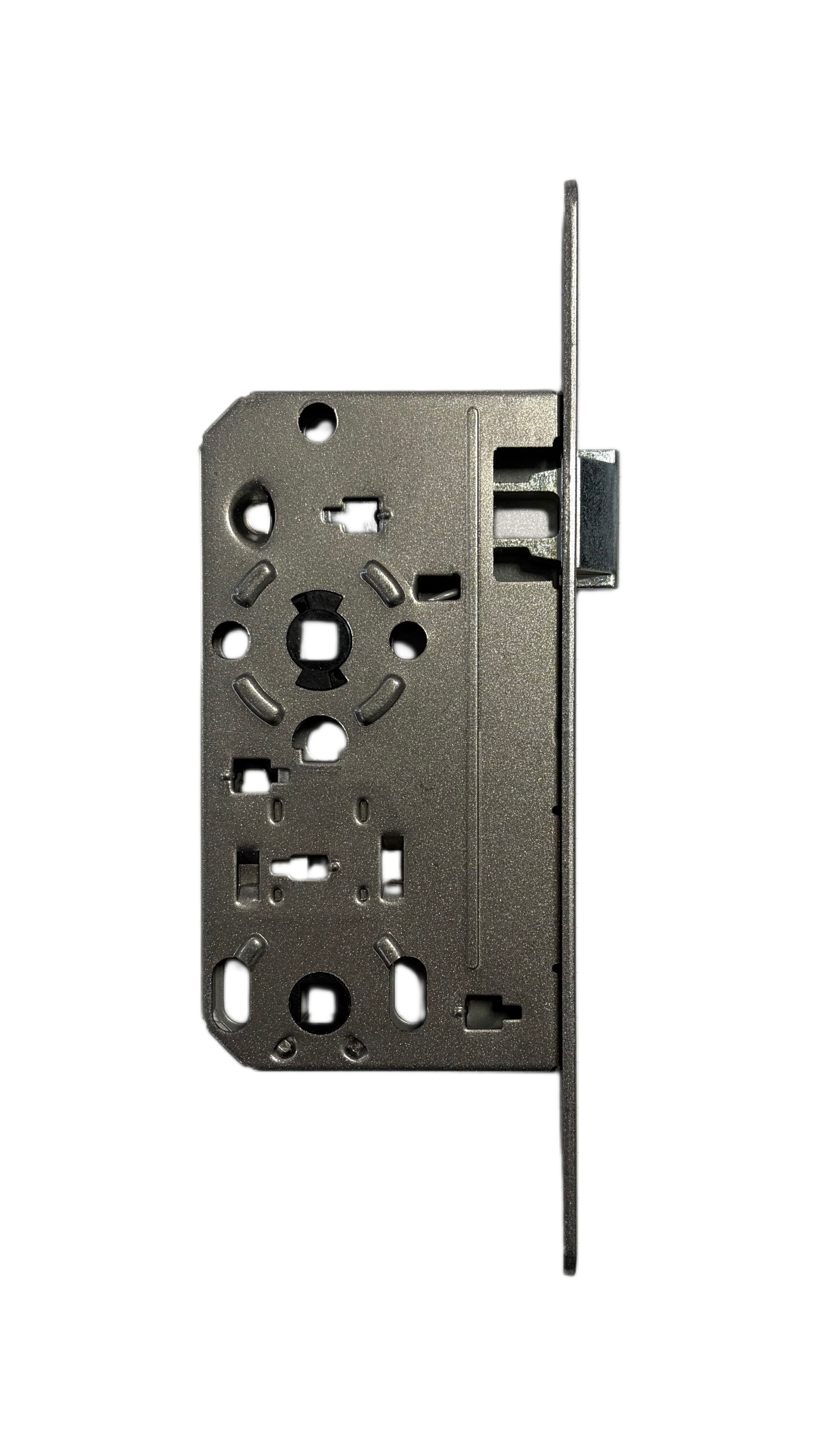 Zimmertür-Einsteckschloss BMH Nr. 1, BAD/WC, 55/8+8/78 mm, 18x235 mm Stulp rund, DIN rechts