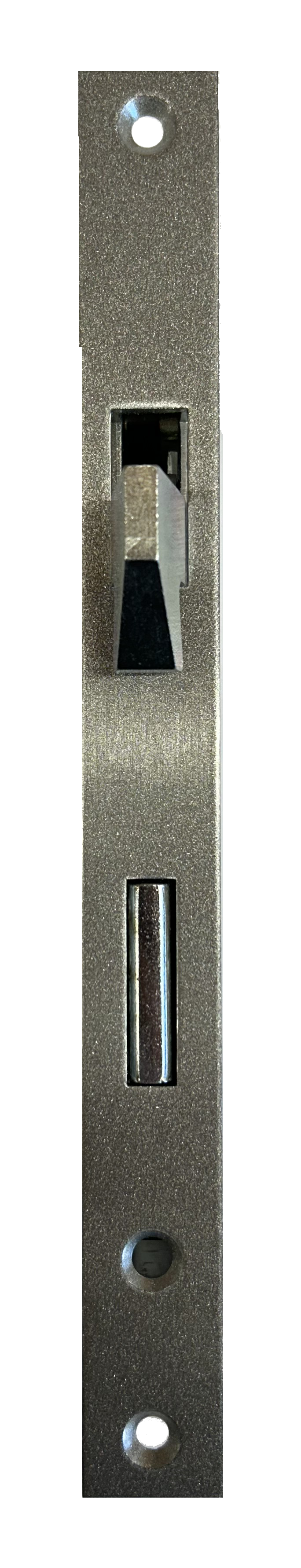 Einsteckschloss mit Hakenfalle, Entfernung 72 mm, Dornmaß 35 mm, Stulp 24x243 mm