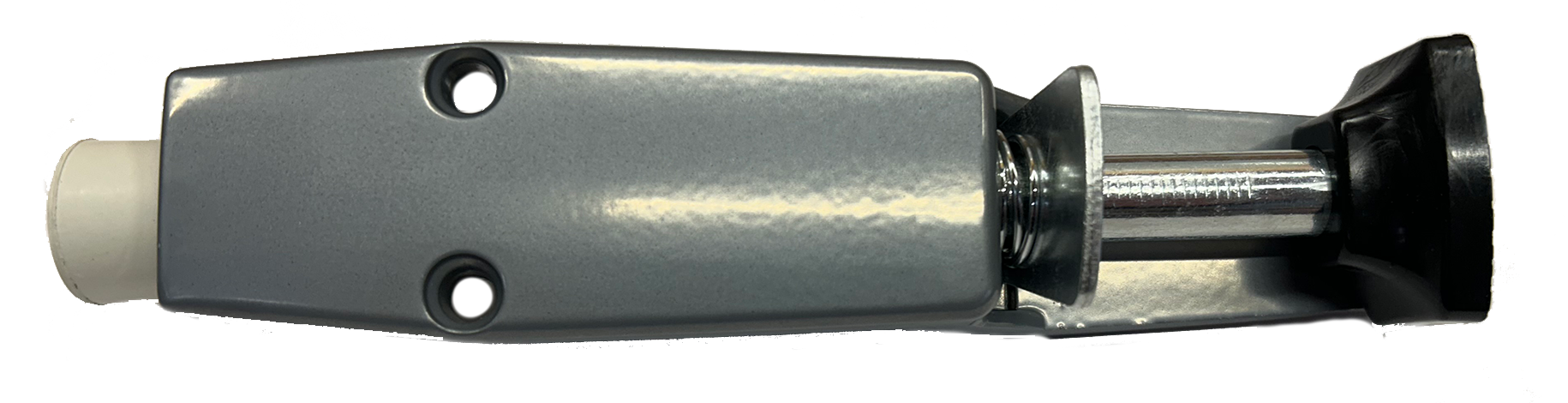 Türfeststeller mit Tretbolzen, Hub 30 mm, silberfarbig