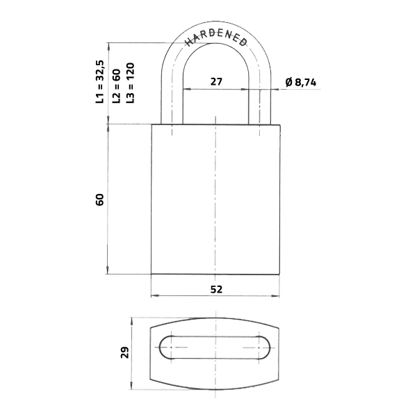 DOM ix Twido Hangschloss 32,5 Bügelhöhe