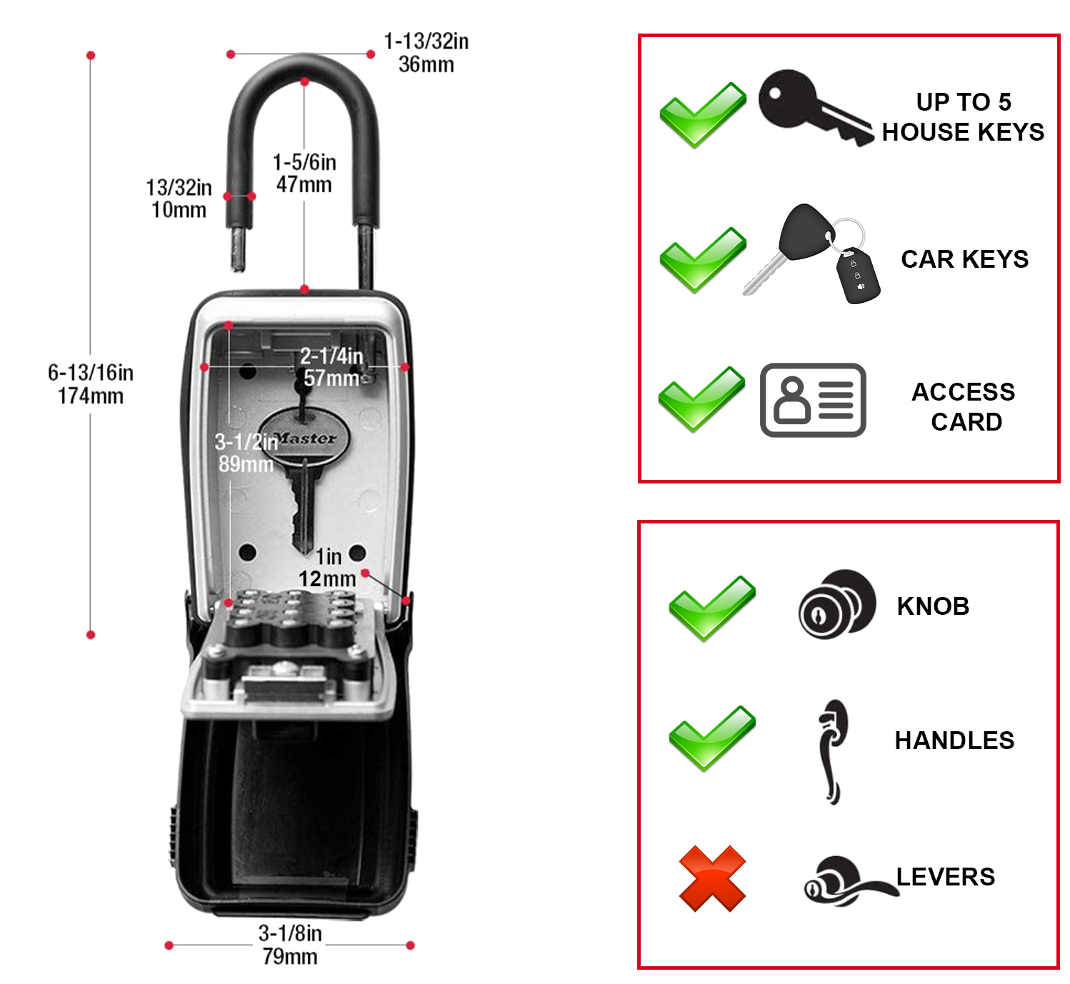 Master Lock Drucktasten-Schlüsselkasten 5422EURD mit Bügel