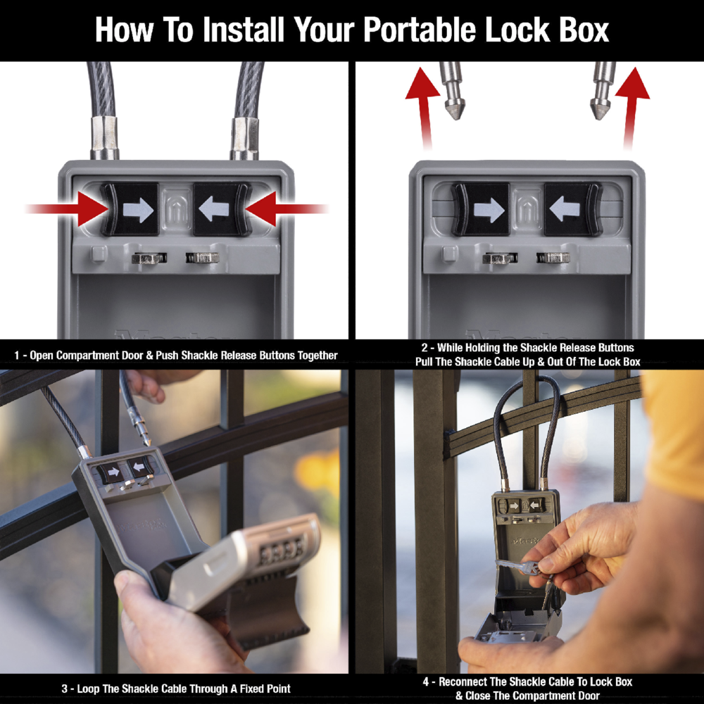 5482EURD Mobiler Schlüsselkasten mit flexiblem Kabelbügel